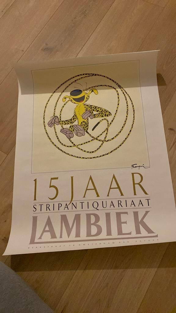 Franquin Affiche marsupilami 15jaar lambiek 1983, Verzamelen, Verzenden, Nieuw