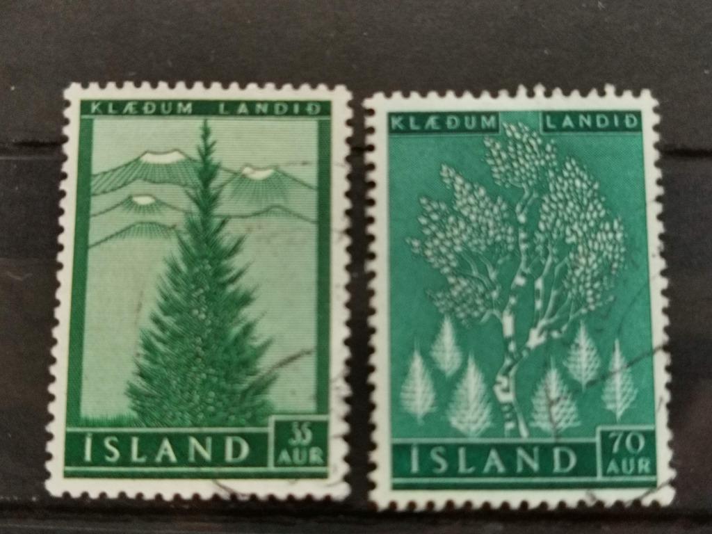 Ijsland 1957 - Kerstmis - kerstbomen, Ophalen of Verzenden, IJsland, Gestempeld