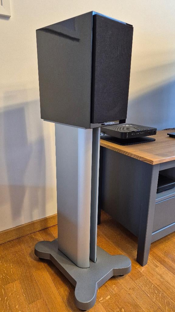 Enceintes B&W CM1 S2 noires + pieds B&W (paire), Ophalen, Overige typen, Zo goed als nieuw, 60 tot 120 watt