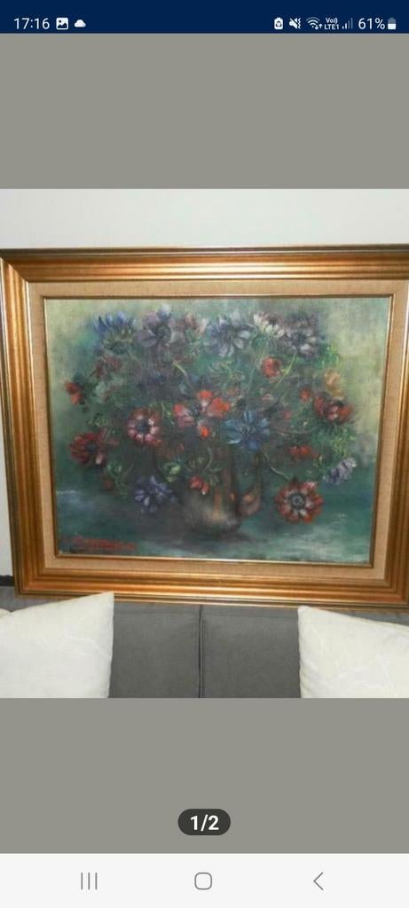 schildery op doek getekend debruyker 1983 in perfekte staat,, Ophalen