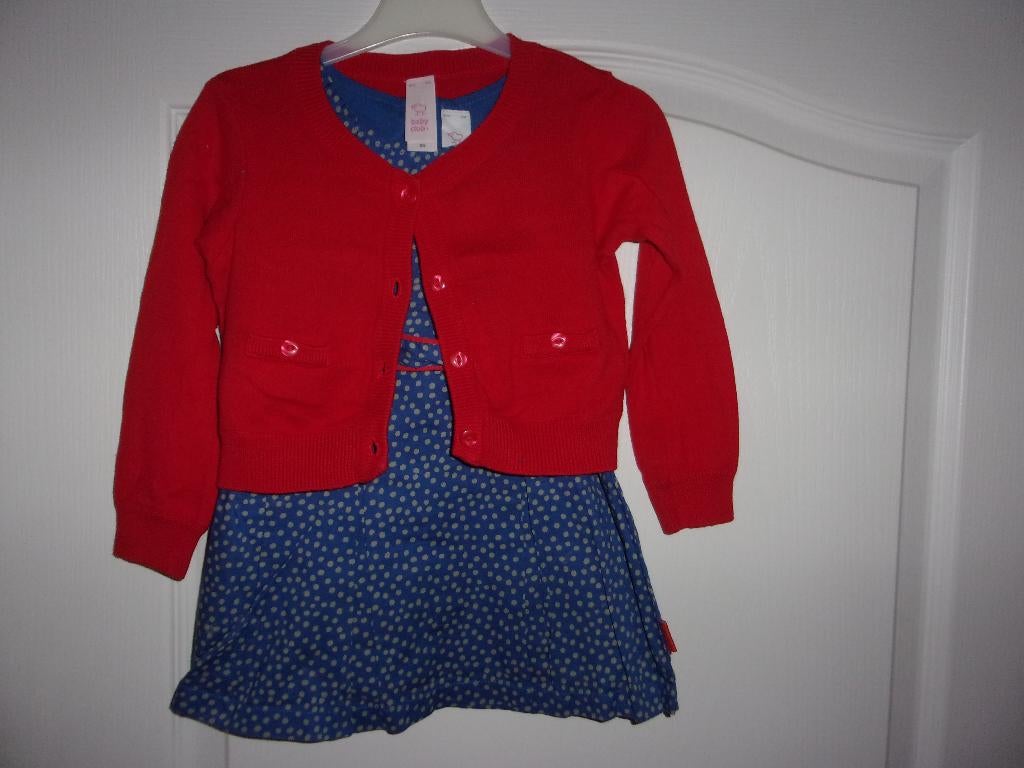 Mooi jurkje met bijpassend giletje. Maat 86 (NIEUWSTAAT), Kinderen en Baby's, Babykleding | Maat 86, C&A, Meisje, Jurkje of Rokje