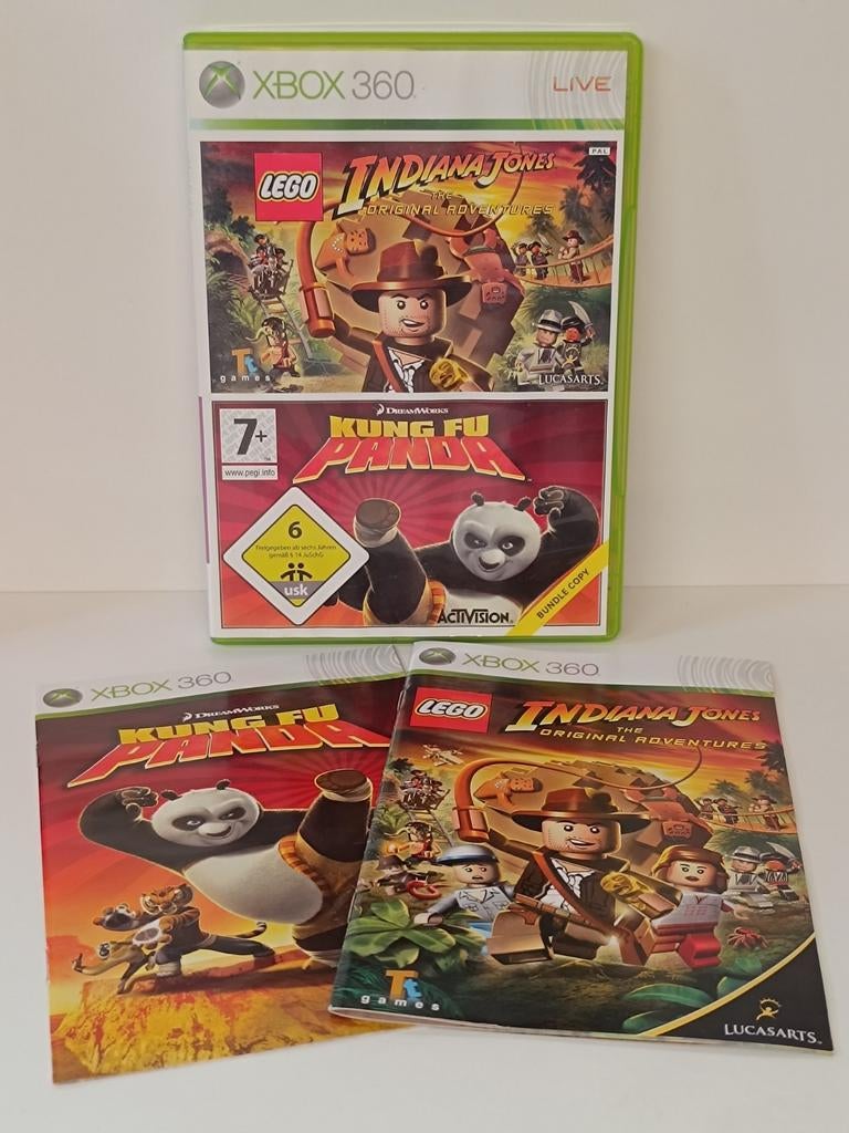 Xbox 360 Lego Indiana Jones & Kung Fu Panda, Ophalen of Verzenden, Zo goed als nieuw
