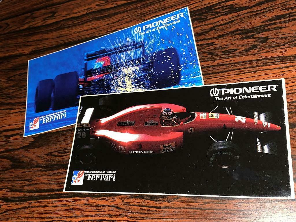 Lot 2x Stickers 1992 Pioneer Ferrari Formule 1 (Zeldzaam), Enlèvement ou Envoi, Comme neuf