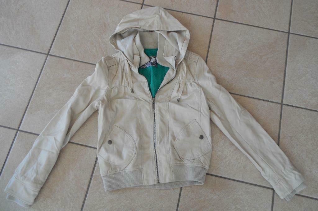 Blouson simili cuir beige, Taille M, Ophalen of Verzenden, Zo goed als nieuw, Maat 38/40 (M), Beige