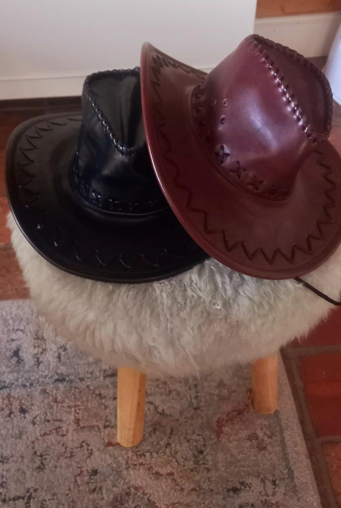 Cowboy hoeden leder nieuw, Ophalen of Verzenden, Nieuw