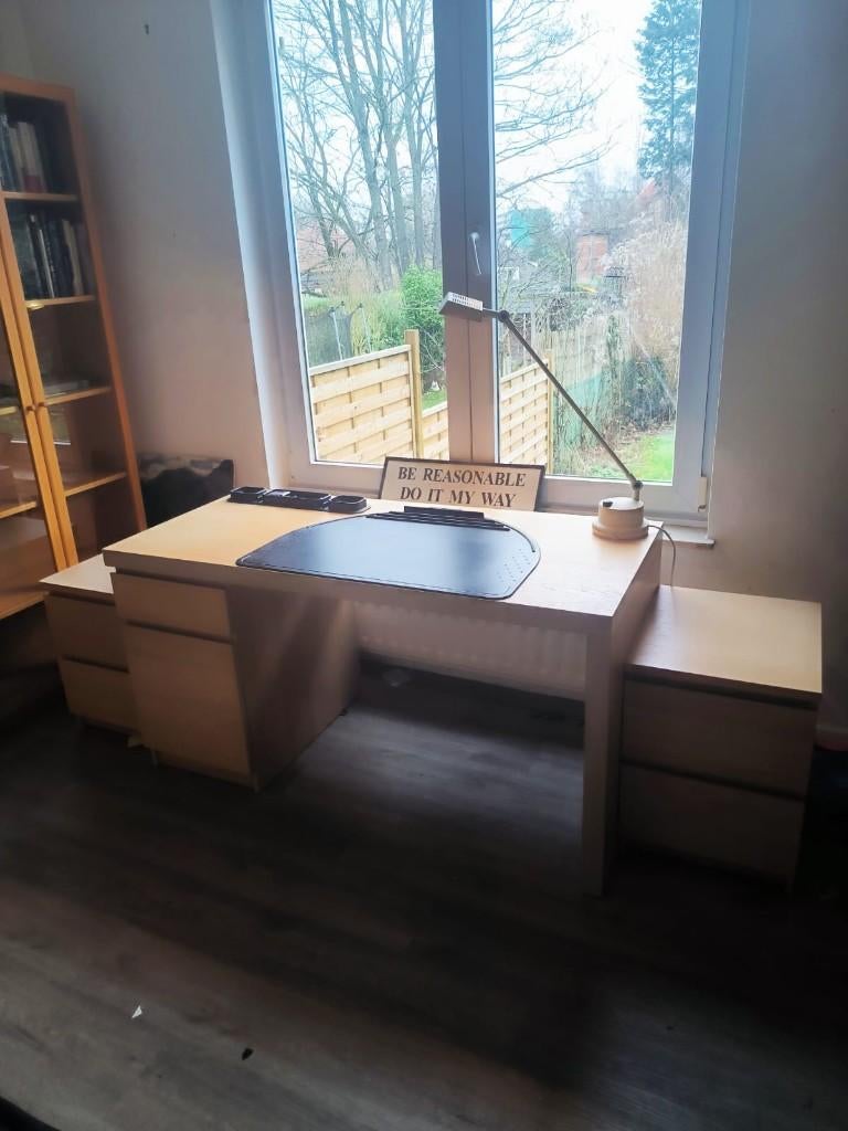 BEUKENHOUTEN BUREAU + 2 LADEBLOKKEN, Ophalen, Gebruikt