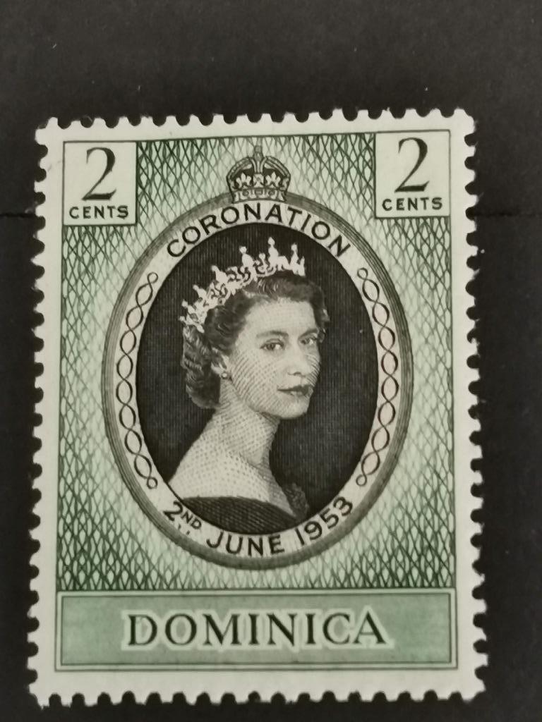 Dominique 1953 - couronnement de la reine Elisabeth II *, Enlèvement ou Envoi, Non oblitéré, Amérique du Nord