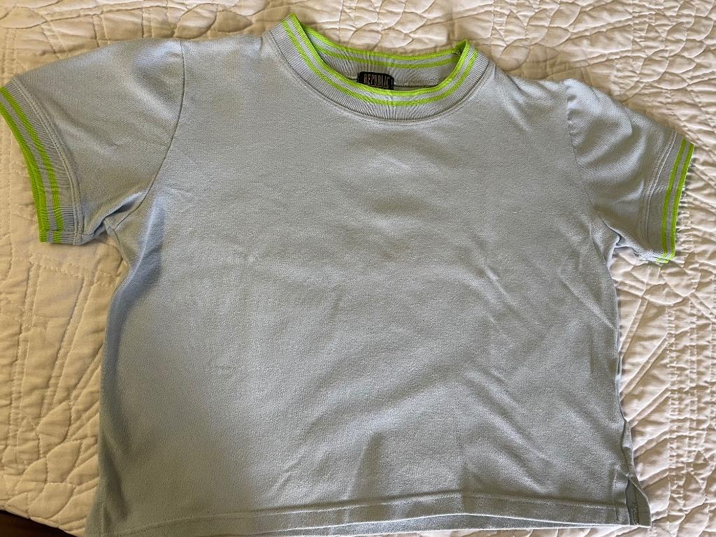 T-shirt, kort model, Republic Aviation, Kleding | Dames, Maat 38/40 (M), Blauw, Ophalen of Verzenden, Zo goed als nieuw