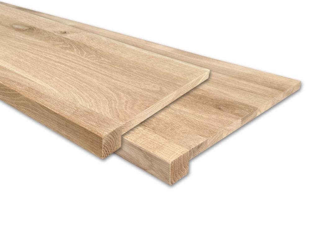 Vensterbank - massief eiken - Recht - Op voorraad, Doe-het-zelf en Bouw, Plinten en Afwerking, Ophalen of Verzenden, Nieuw, Eiken