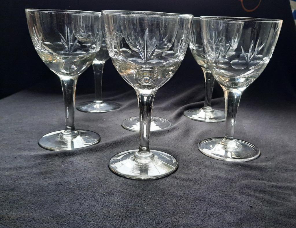 6 grands verres cristal soufflé., Enlèvement ou Envoi