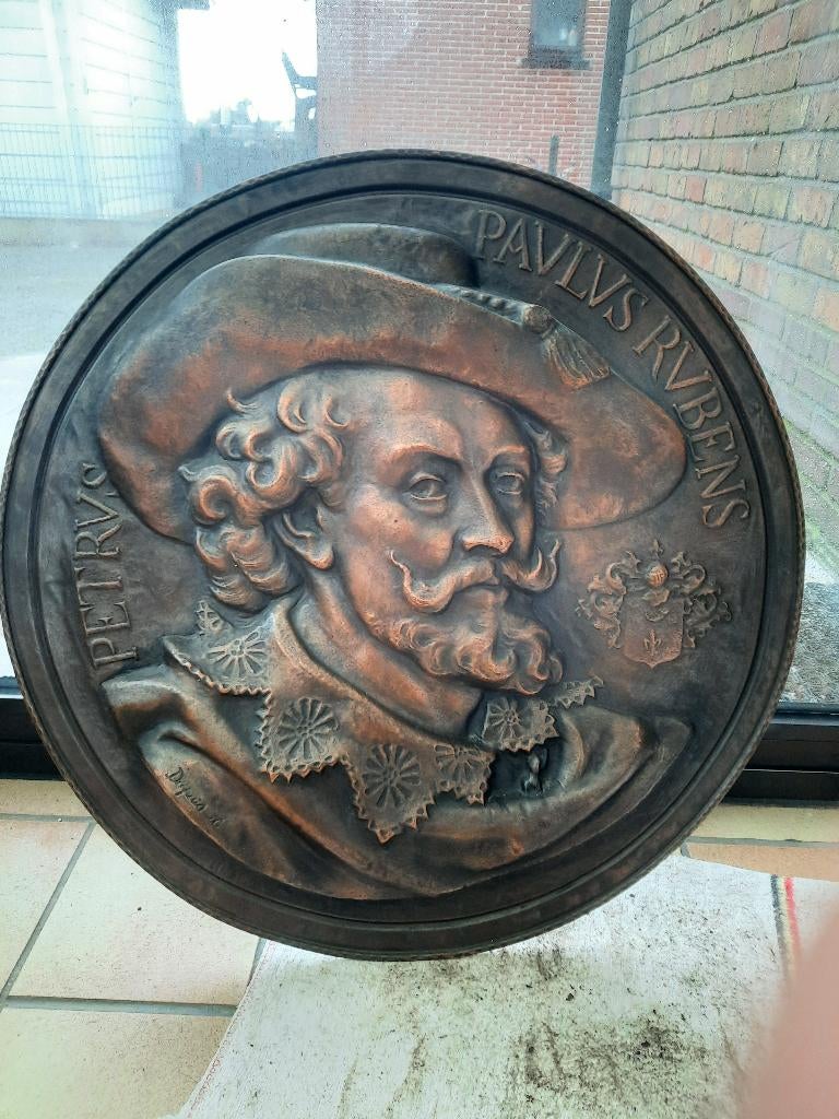 rood koper plaat  afbeelding rubens,diameter ongeveer 70 cm, Enlèvement, Cuivre