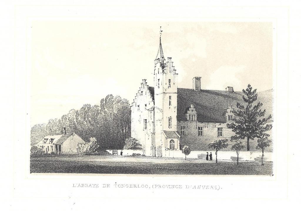 1844 - de abdij van Tongerlo, Antiek en Kunst, Kunst | Etsen en Gravures, Verzenden