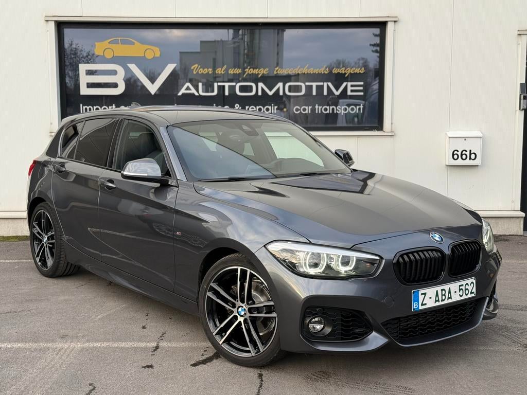 BMW 118i automaat - Leder - Shadow Line - Navi, Euro 6, Entreprise, Entretenue par le concessionnaire, Noir