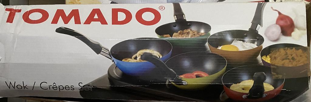 wokset, Ophalen, Zo goed als nieuw, Inox, Wok