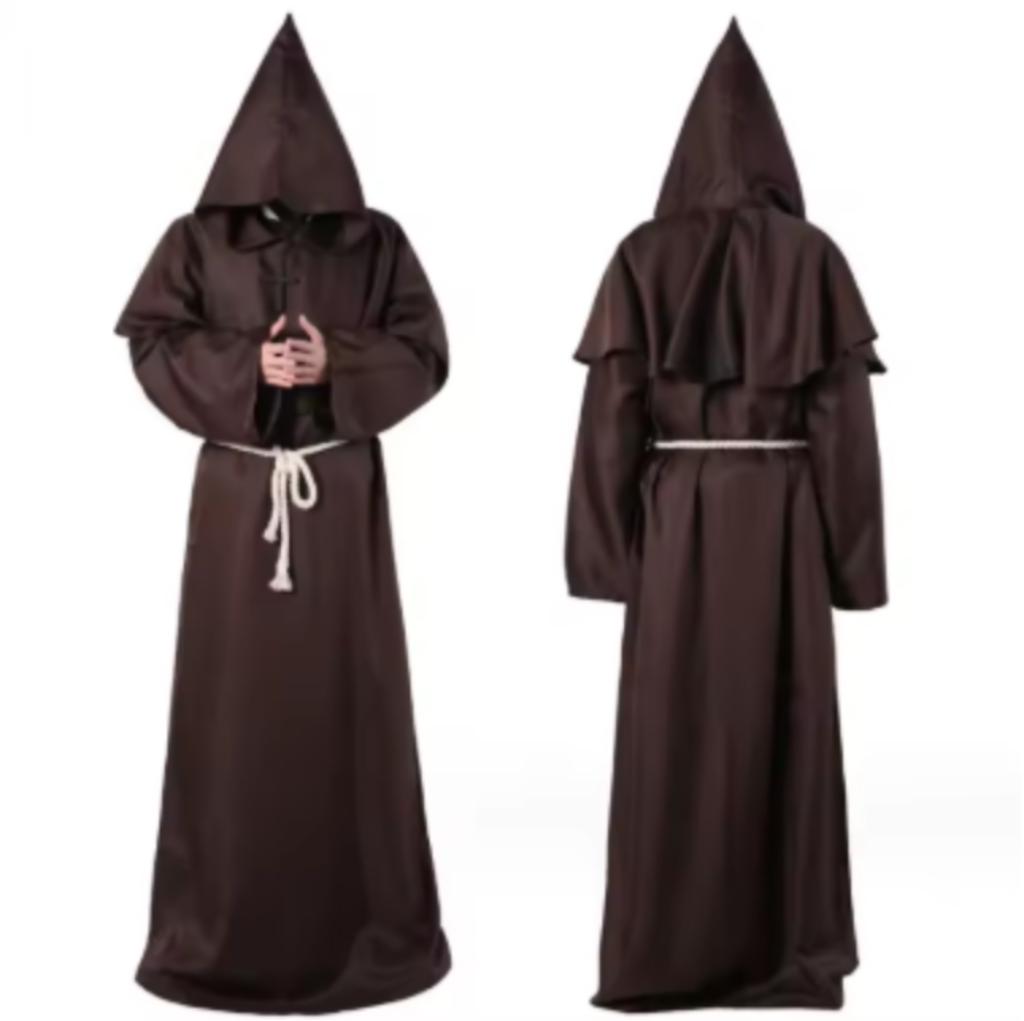 Costume de moine/magicien médiéval à capuche, Enlèvement ou Envoi, Neuf, Costume