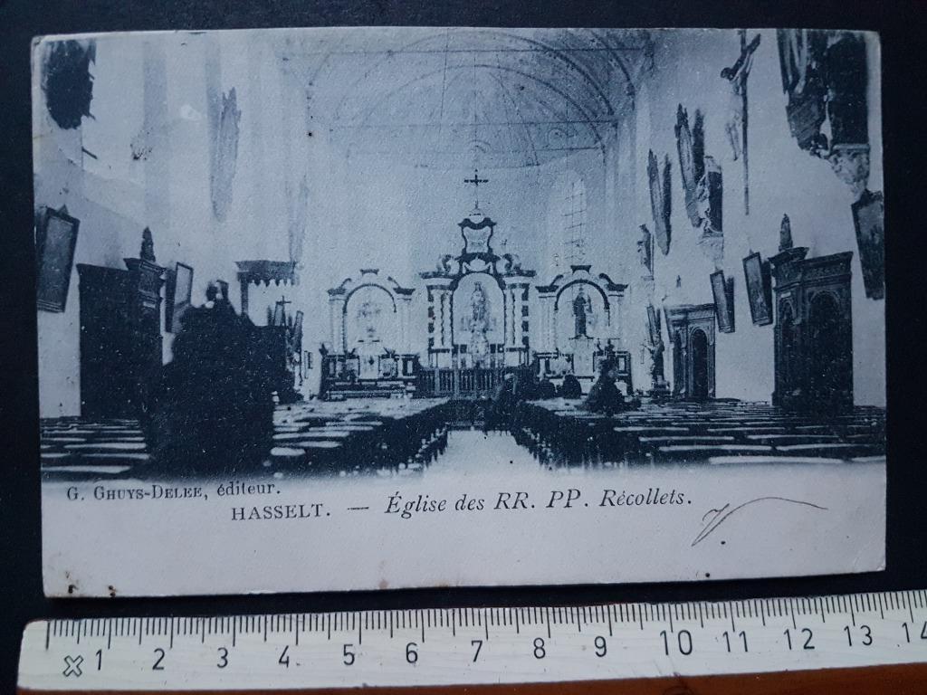Postkaart Hasselt Eglise RR. PP. Récollets, Enlèvement ou Envoi, Avant 1920, Affranchie, Limbourg