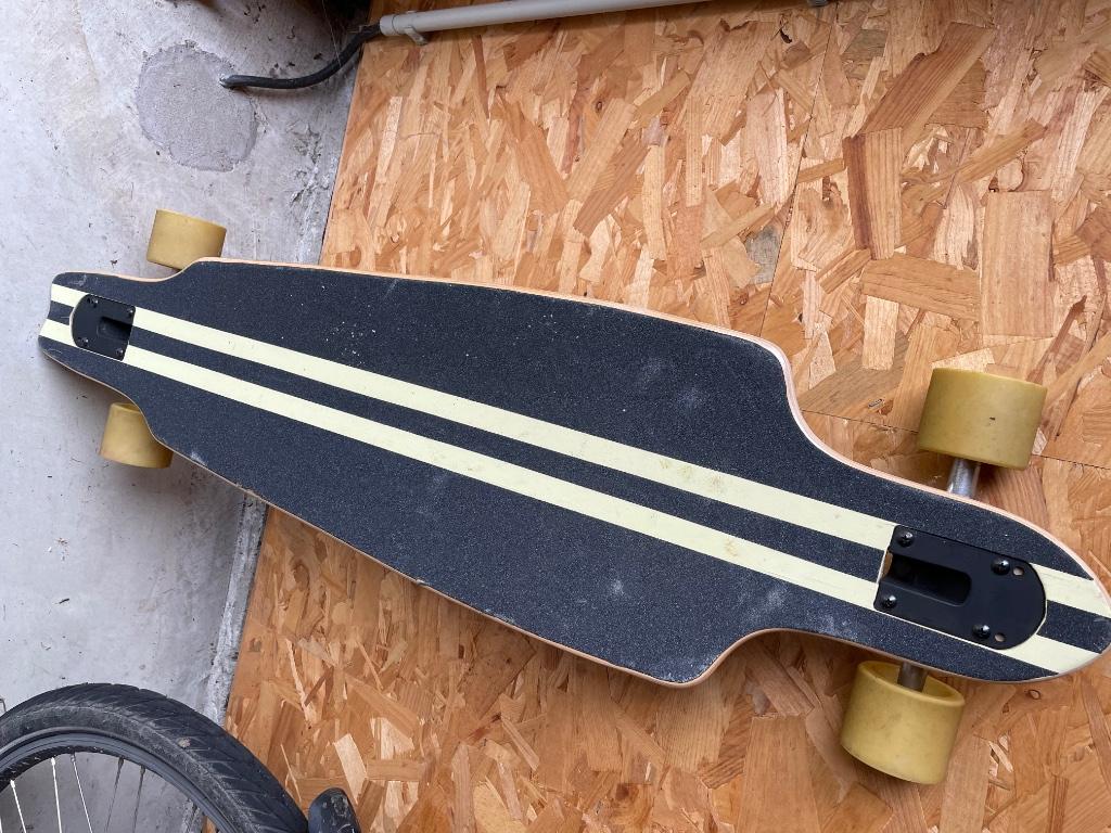 Saterno longboard mint multi stripe - zo goed als nieuw!, Sport en Fitness, Ophalen, Zo goed als nieuw, Overige typen, Longboard
