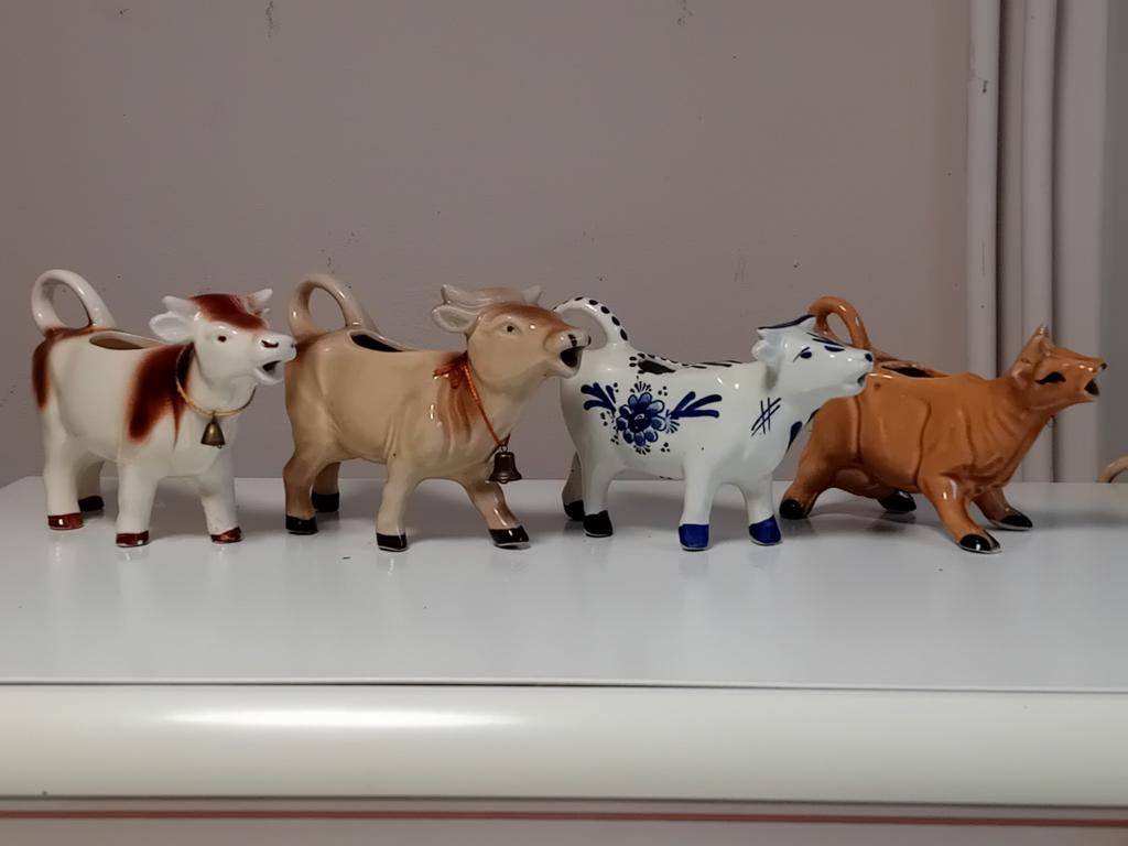 4 Pichets à lait en forme de Vaches, Ophalen of Verzenden