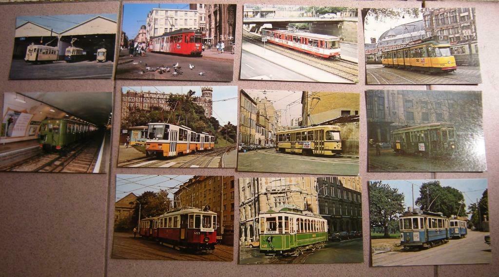 10 + 1 Cartes postales anciens trams d'Europe, Envoi, 1980 à nos jours, Non affranchie, Véhicule