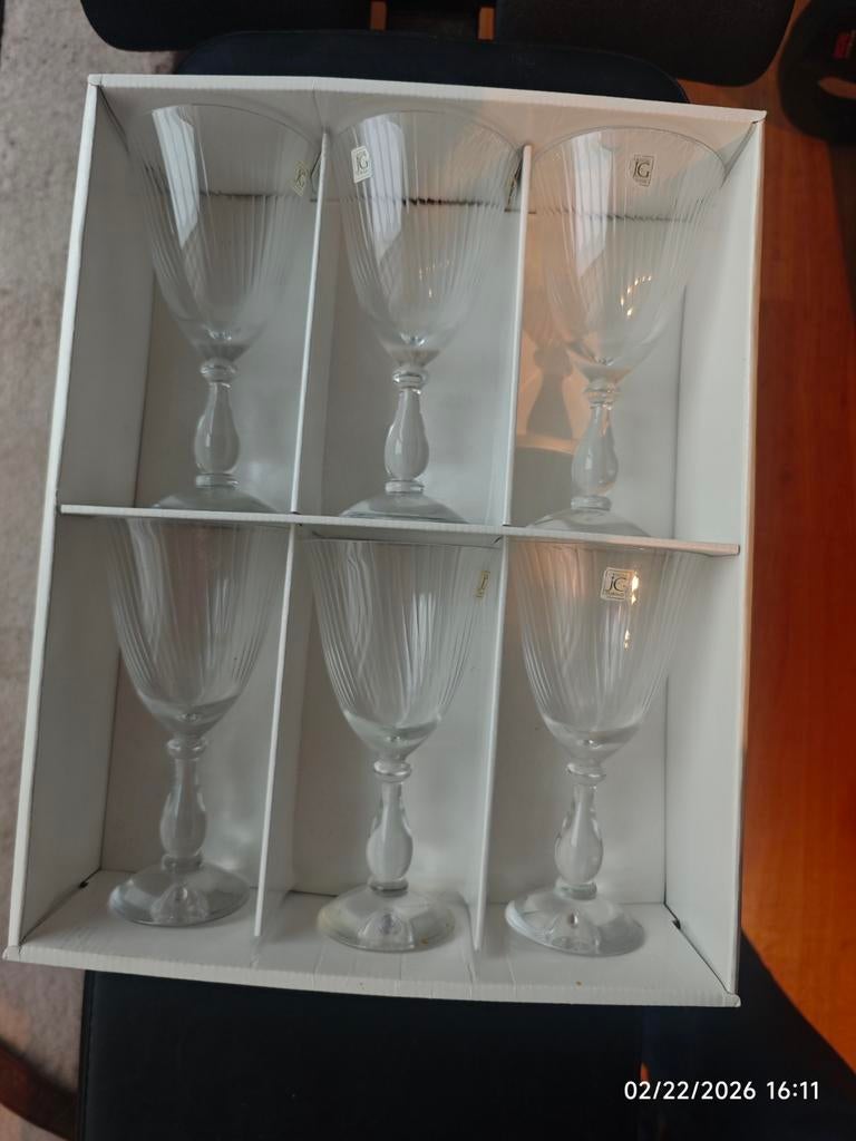 Verres Cristal d'Arques JG Durand. Lot de 6, Enlèvement ou Envoi