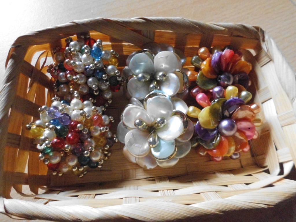 Clips d'oreilles -3 sets Vintage colorés-diamètre 4cm, Bijoux, Sacs & Beauté, Bijoux anciens, Enlèvement ou Envoi, Autres matériaux