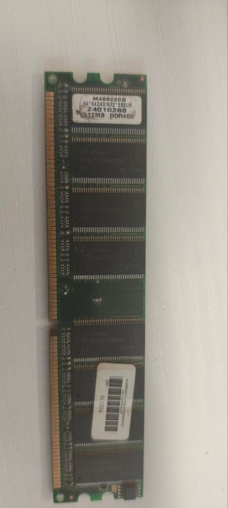 Mémoire ram 512 Mo DDR400, Enlèvement ou Envoi, Utilisé, DDR, Desktop