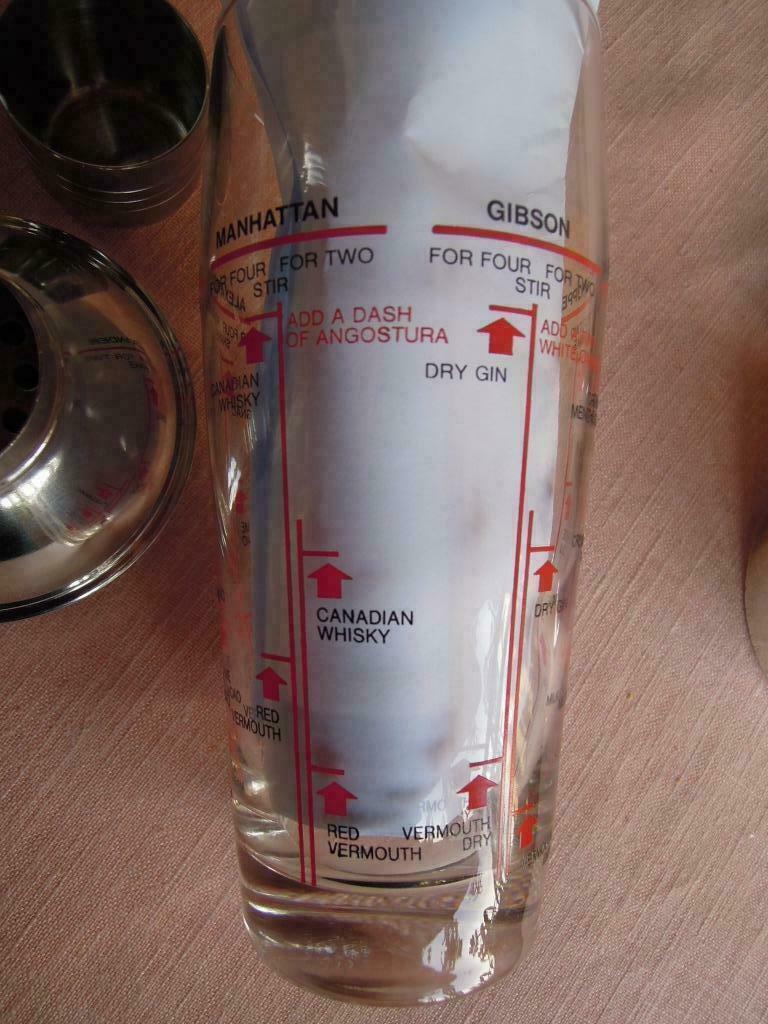 Manhattan cocktail shaker in glas en metaal, Enlèvement ou Envoi