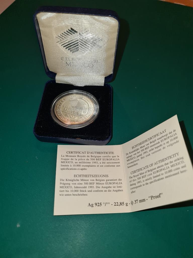 Unieke 500F Albert II Europalia 1993 zilveren munt, Postzegels en Munten, Ophalen of Verzenden, Zilver, Zilver
