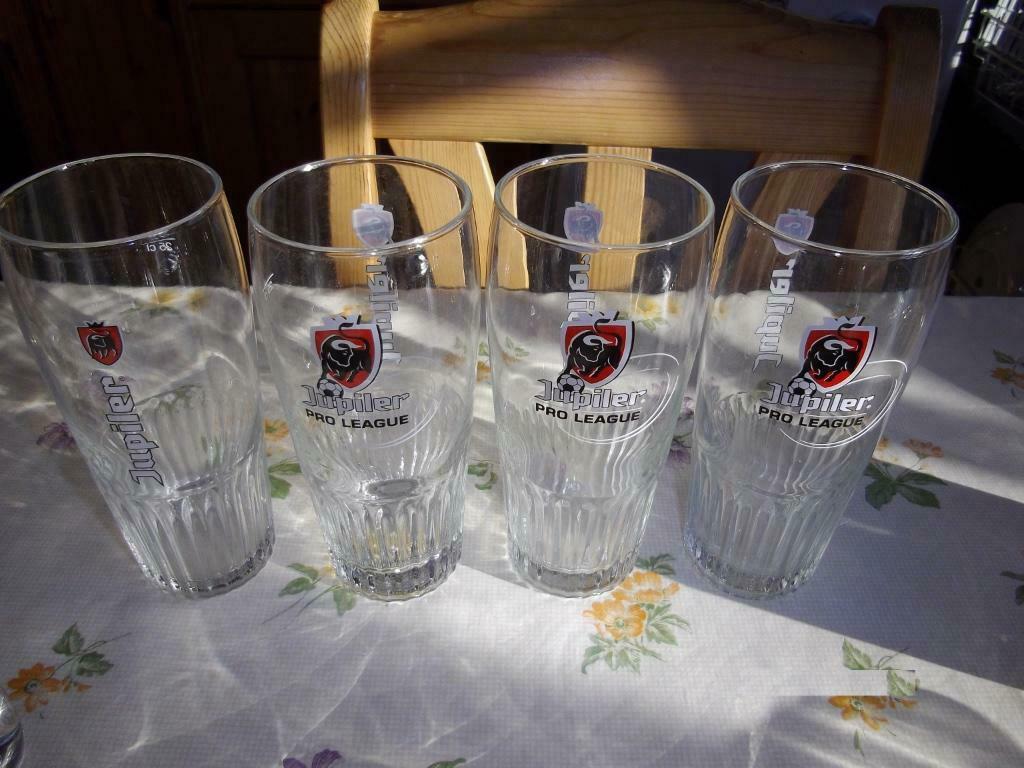Verres Jupiler Pro League - 4 pièces, Enlèvement ou Envoi, Comme neuf, Verre ou Verres, Jupiler