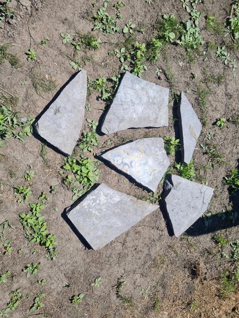 6 stuks platte stenen( Ninove), Tuin en Terras, Grind, Keien en Split, Ophalen, Gebruikt, Overige typen