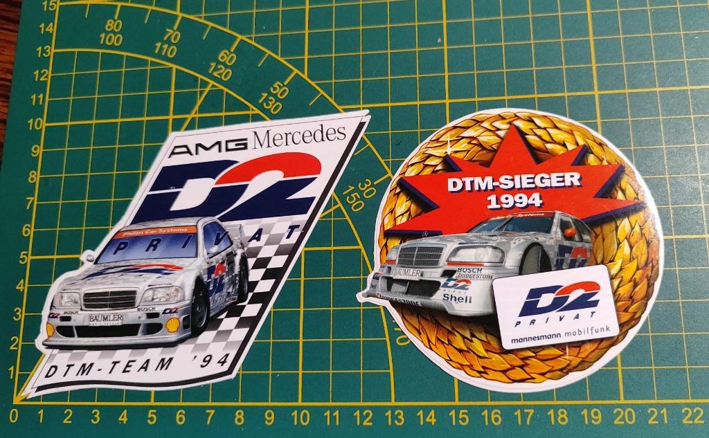 Lot 2x stickers DTM Mercedes AMG D2 1994, Ophalen of Verzenden