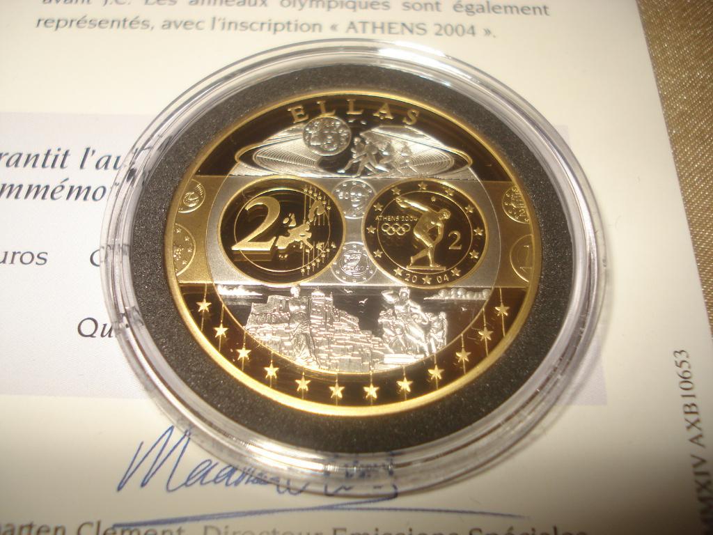 Pièce Commémorative Grèce Argent/Plaqué Or Hommage à l'Euro, Timbres & Monnaies, Monnaies | Europe | Monnaies euro, Série, Autres valeurs