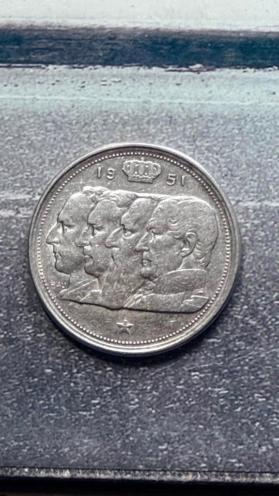 100 Belgische frank - 4 koningen - 1951 NL, Ophalen of Verzenden, Zilver, Zilver