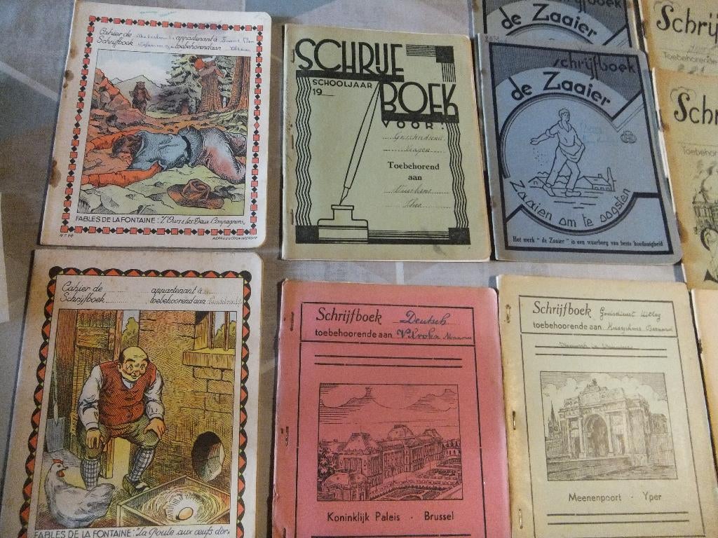 vieux cahiers d'école, La Fontaine,, Enlèvement ou Envoi