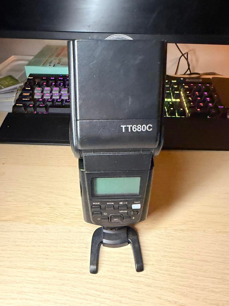 Godox TT680C Flitser Canon, Ophalen of Verzenden, Gebruikt, Canon, Kantelbaar
