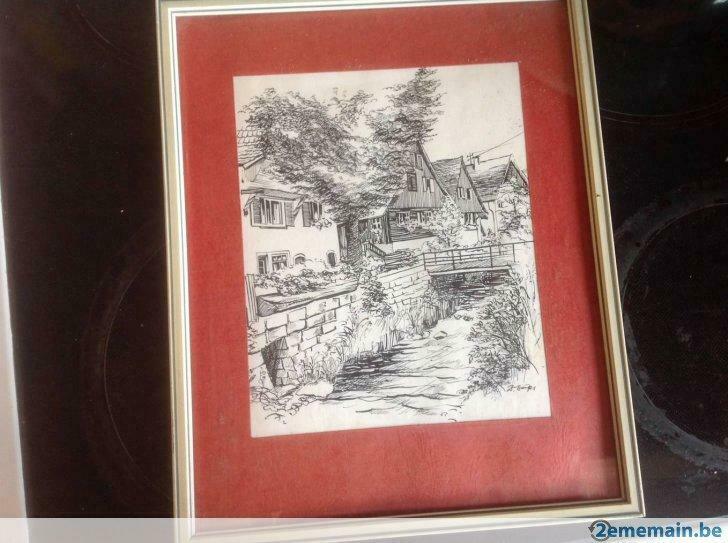 Dessin maisons et ruisseau, Enlèvement