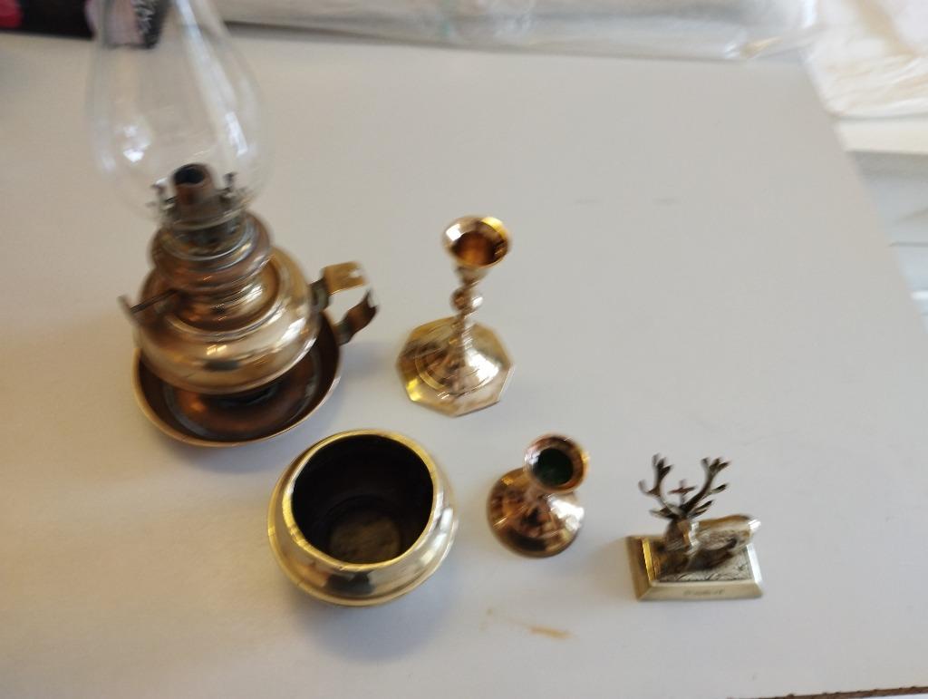 Soldes -20%. Lot petits objets en laiton !!! cerf vendu !!!, Antiquités & Art, Antiquités | Bougeoirs, Autres matériaux, Enlèvement