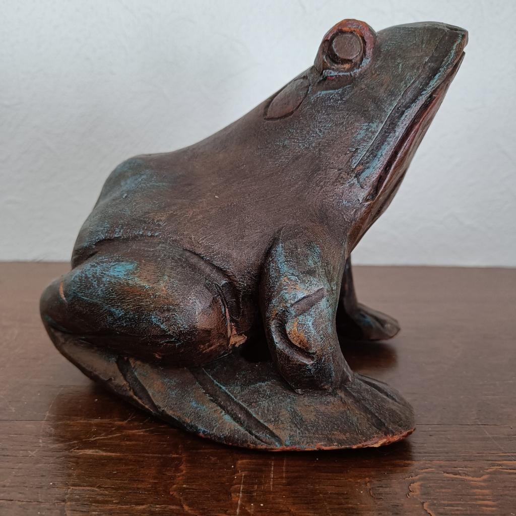Houten kikker, Ophalen of Verzenden, Gebruikt, Dier