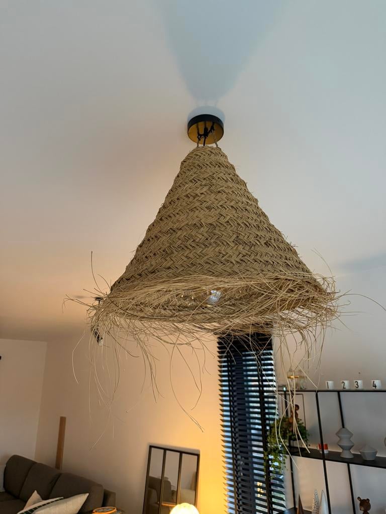 Lustre / Suspente / Luminaire en fibre Style Bohème, Enlèvement, Comme neuf