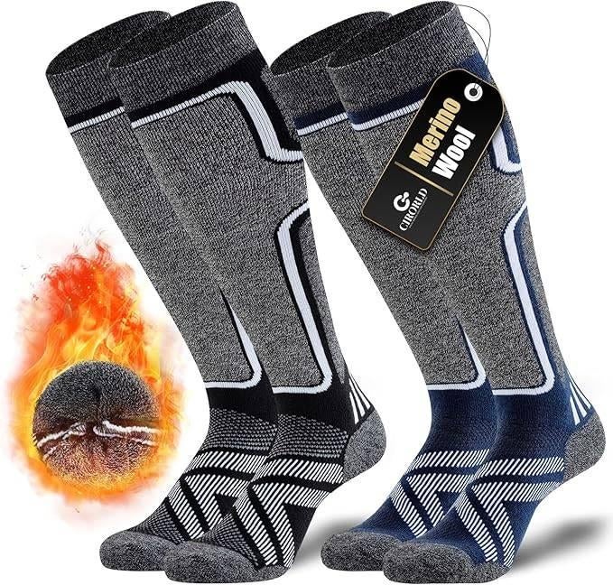 Set van 2 paar merinowol skisokken | GRATIS LEVERING, -, -, Ophalen of Verzenden, Kleding