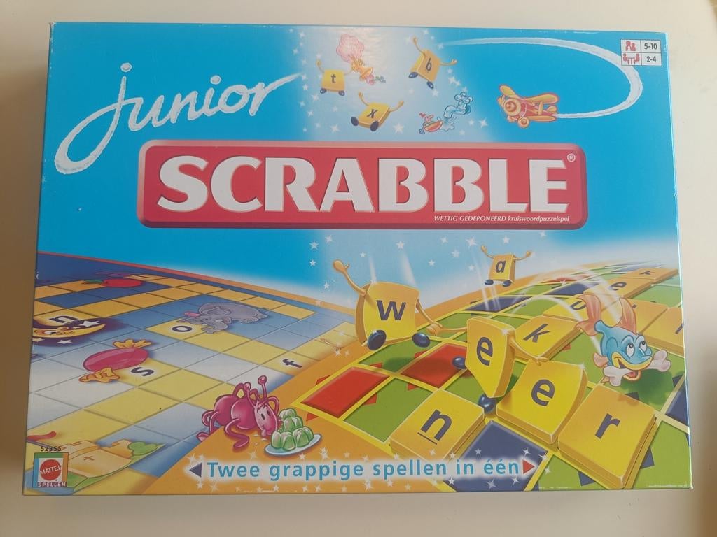 Scrabble junior mattel, Ophalen of Verzenden, Gebruikt, Mattel
