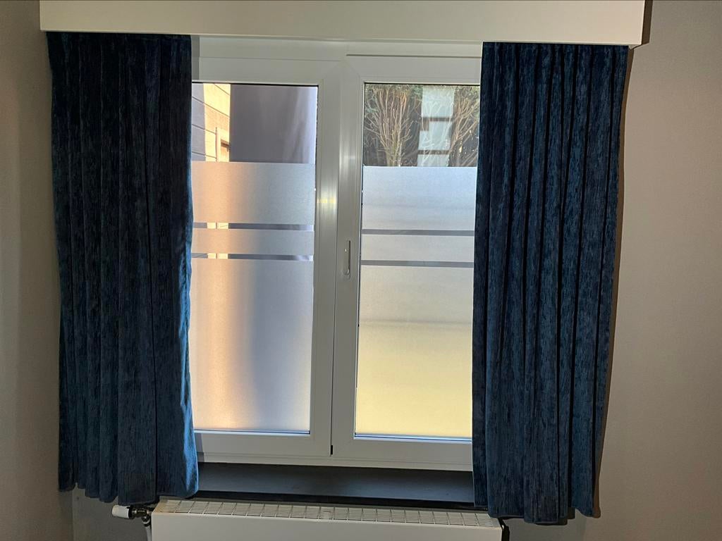 Draperieën/ overgordijnen ( gardisette), Huis en Inrichting, Ophalen, Zo goed als nieuw, Blauw