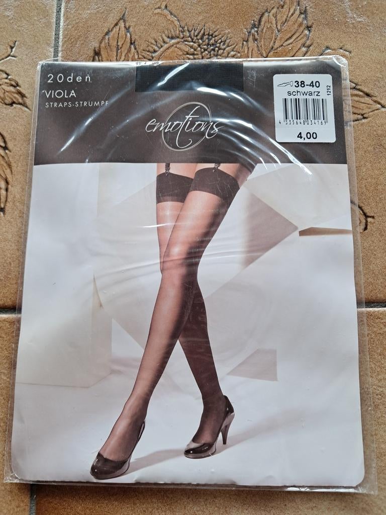 Paire de bas mats transparents noirs P 38-40 - Emotions, Neuf, Enlèvement ou Envoi, Taille 40/42 (M), Kaufhof