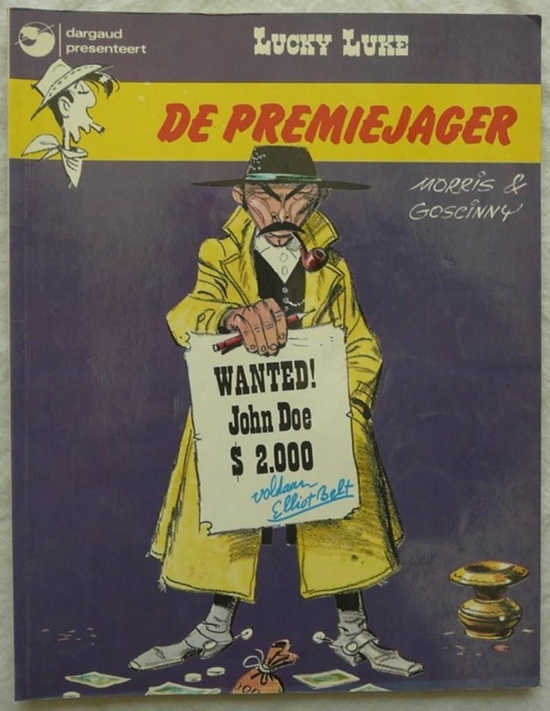 Strip Boek, Lucky Luke, De Premiejager, Nr.9, Dargaud, 1982., Boeken, Gelezen, Morris / Goscinny, Eén stripboek, Ophalen of Verzenden