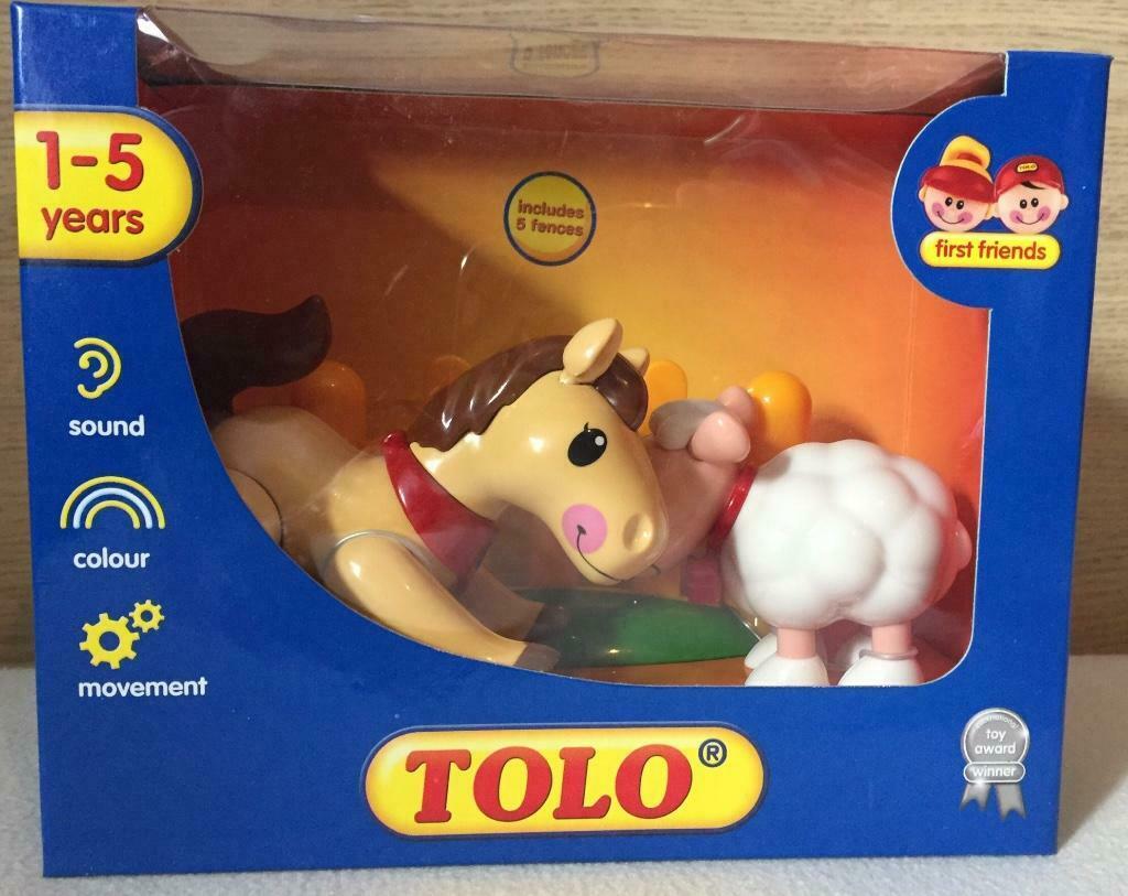 Speel vanaf1 jaar oud schaap, paard en barrières Tolo, Kinderen en Baby's, Ophalen of Verzenden, Nieuw, Ontdekken