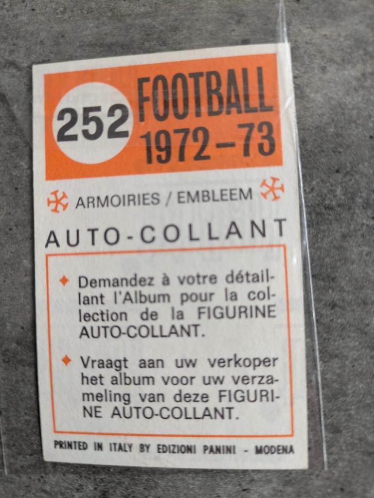 PANINI FOOTBALL 1972/73 EMBLEEM AA GENT NO 252 STICKER 1972, Verzenden, Zo goed als nieuw, Sticker