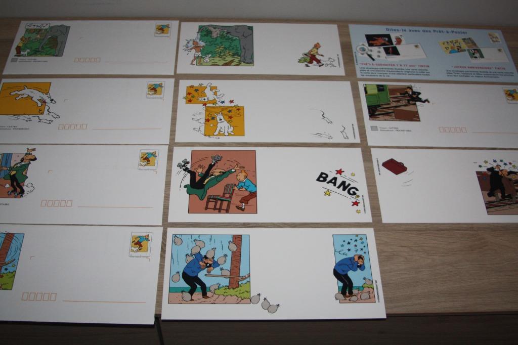 5x set omslag + kaart + bijlage , Hergé , Kuifje Frankrijk 1, Verzamelen, Ophalen of Verzenden, Kuifje, Nieuw, Overige typen