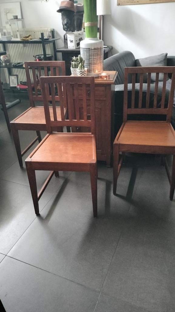 eikenhouten Art- Nouveau stoelen, Enlèvement