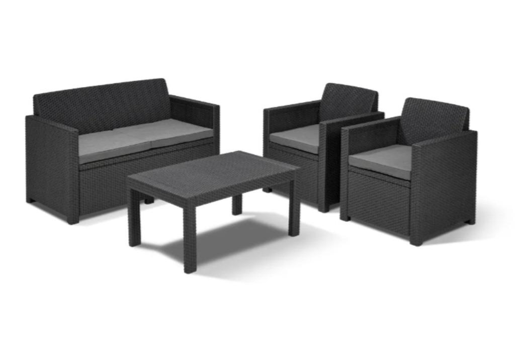 Antraciet loungeset voor 4p, Ophalen, Zo goed als nieuw, Loungeset