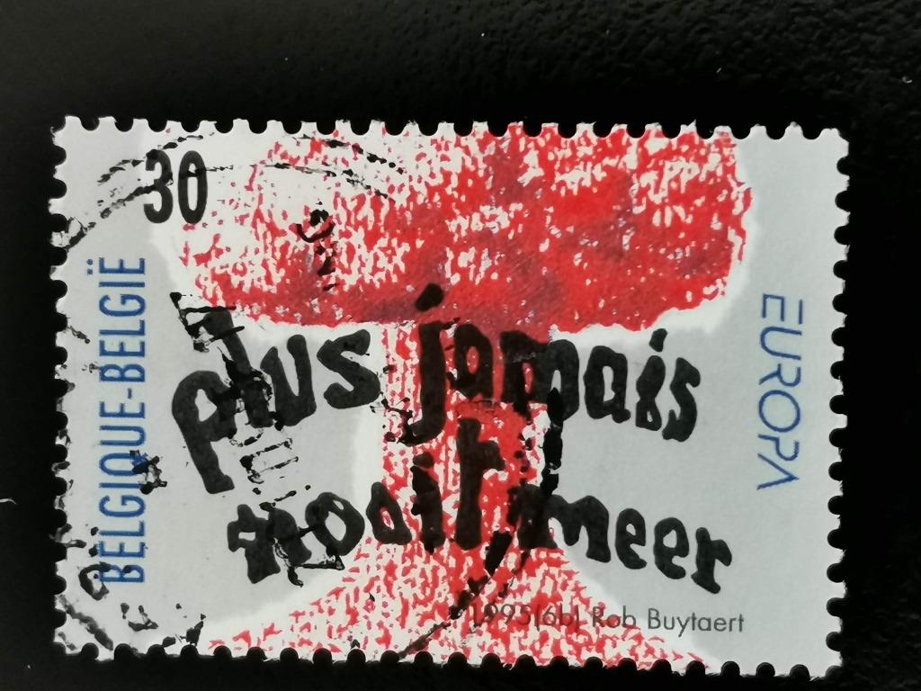 Belgique 1995 - Europe CEPT - bombe atomique, armes nucléair, Enlèvement ou Envoi, Affranchi, Europe